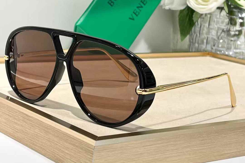 BV1274S Sunglasses Black Gold Brown