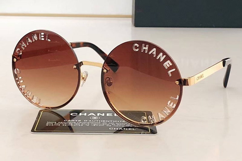 CHA95085 Sunglasses Gold Gradient Brown