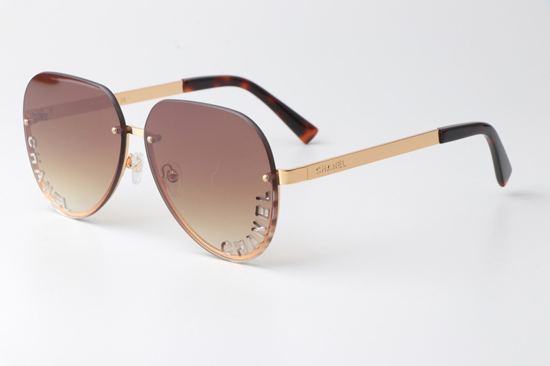 CHA95086 Sunglasses Gold Gradient Brown