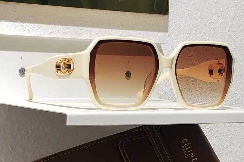 CL40251U Sunglasses White Gradient Brown