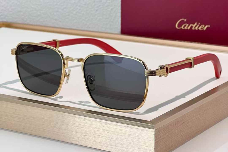 CT0363S Sunglasses Gold Red Gray