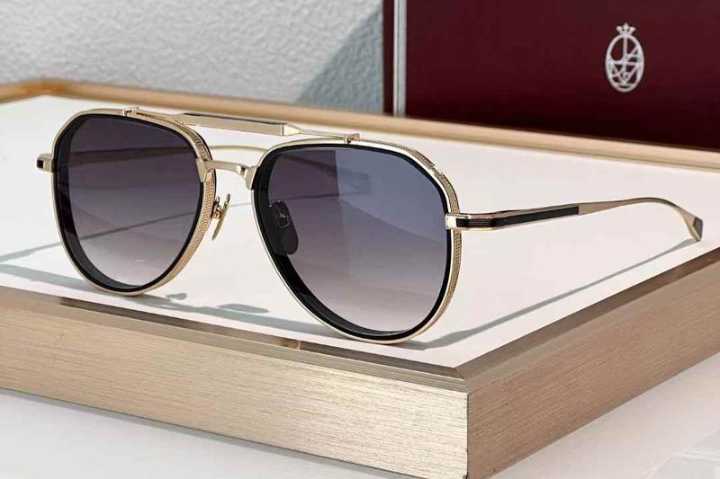 Commander Sunglasses Gold Gradient Gray