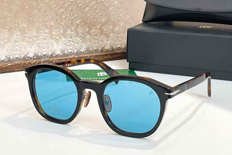 DB7058FS Sunglasses Black Tortoise Blue
