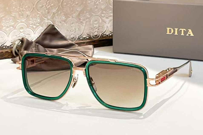 DTS313 Sunglasses Green Gradient Brown