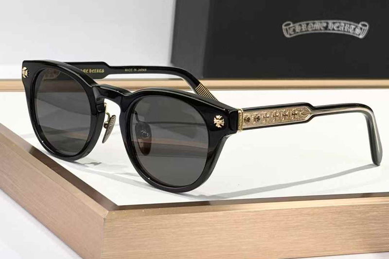 Dingalonglinglong Sunglasses Black Gold Gray