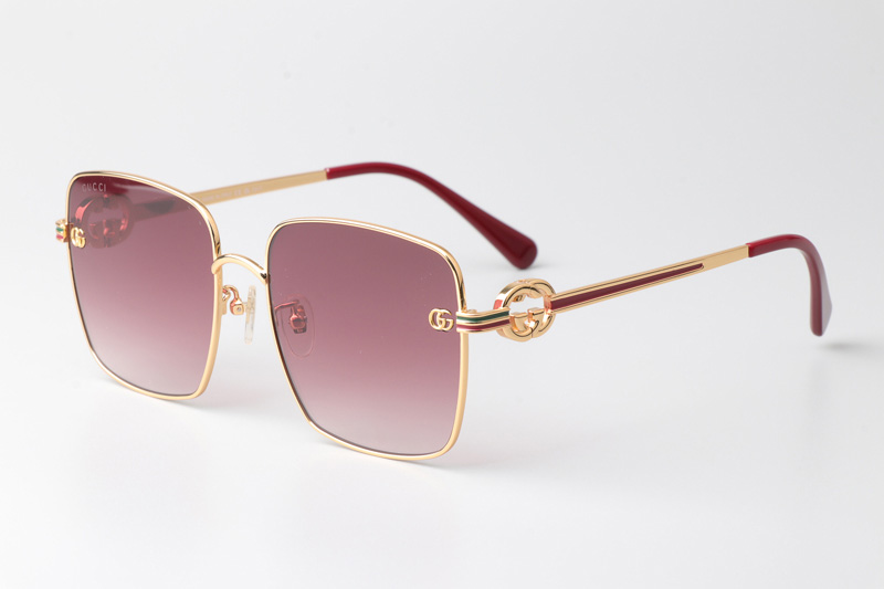 GG1295S Sunglasses Gold Red Gradient Pink
