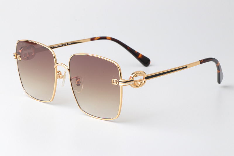 GG1295S Sunglasses Gold Tortoise Gradient Brown