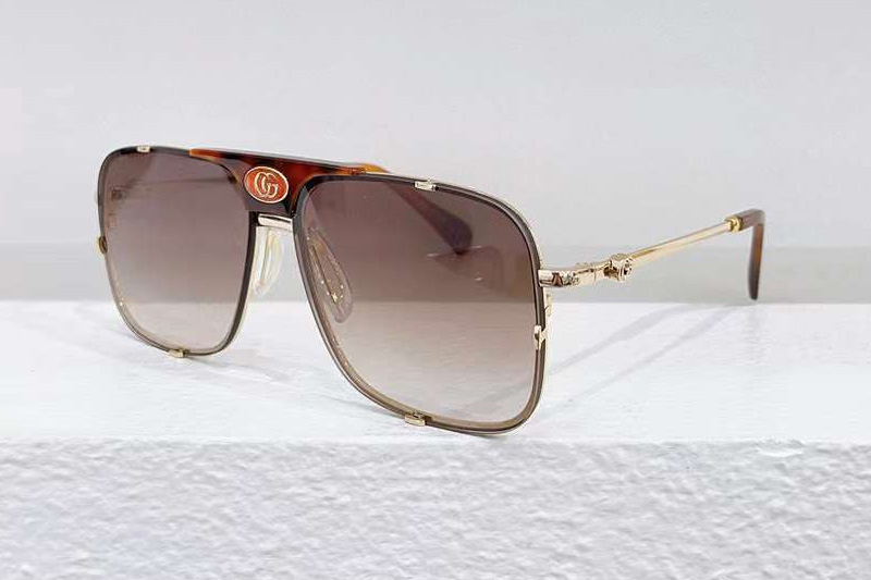 GG1320S Sunglasses Tortoise Gold Gradient Brown