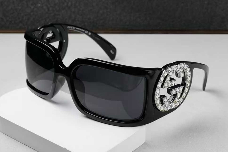 GG1899S Sunglasses Black Silver Gray