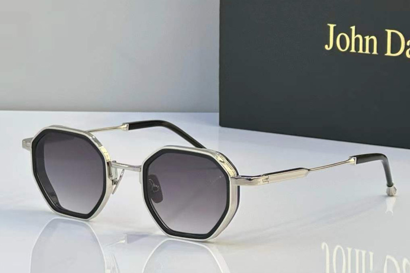 Harrison Sunglasses Black Silver Gradient Gray