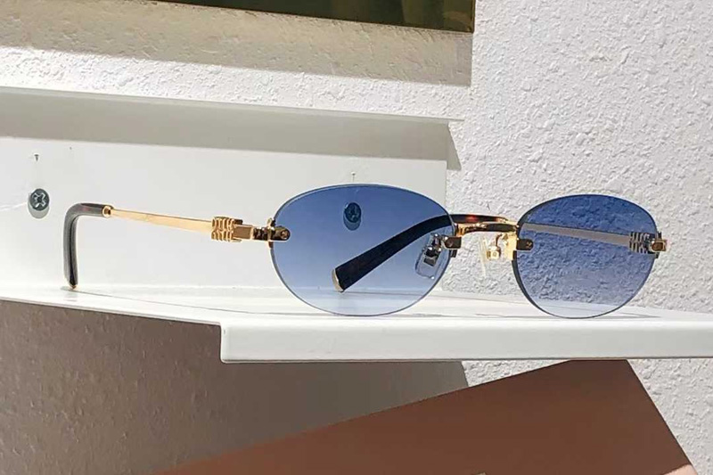 MUA54 Sunglasses Gold Gradient Blue