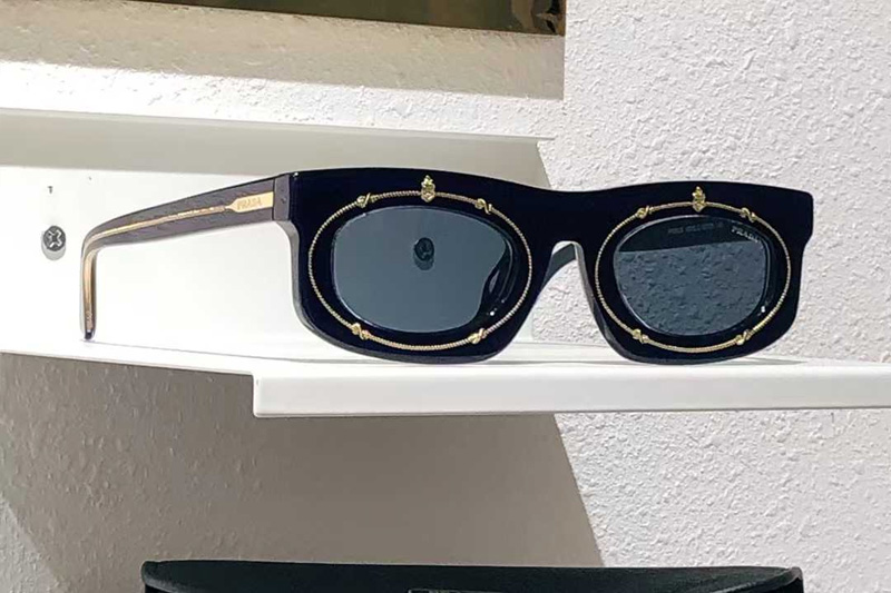 PRB02S Sunglasses Black Gold Blue