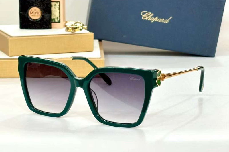 SCH371V Sunglasses Green Gradient Gray