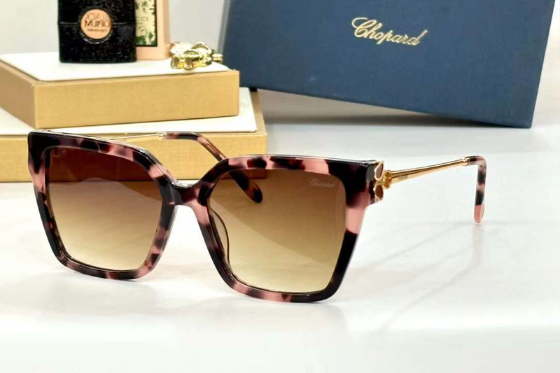 SCH371V Sunglasses Red Tortoise Gradient Brown