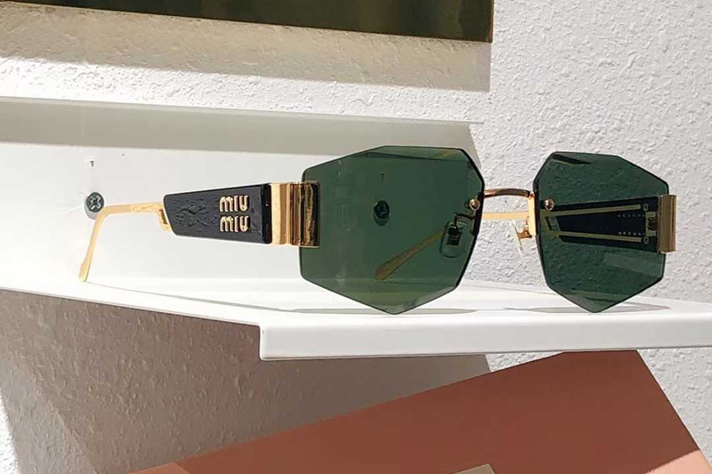SMU18ZS Sunglasses Black Gold Green