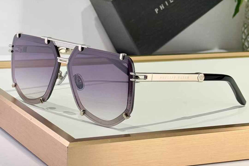 SPP132 Sunglasses Silver Gradient Blue