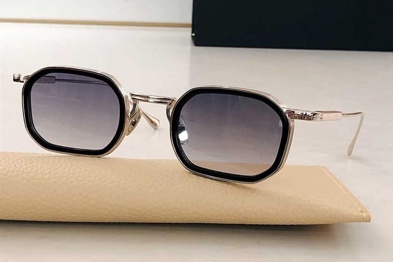 Samuel Sunglasses Black Silver Gradient Gray