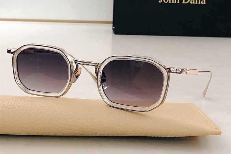 Samuel Sunglasses Transparent Silver Gradient Gray