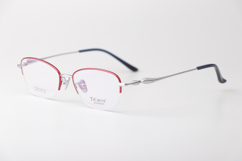 TC8240 Eyeglasses Red Silver