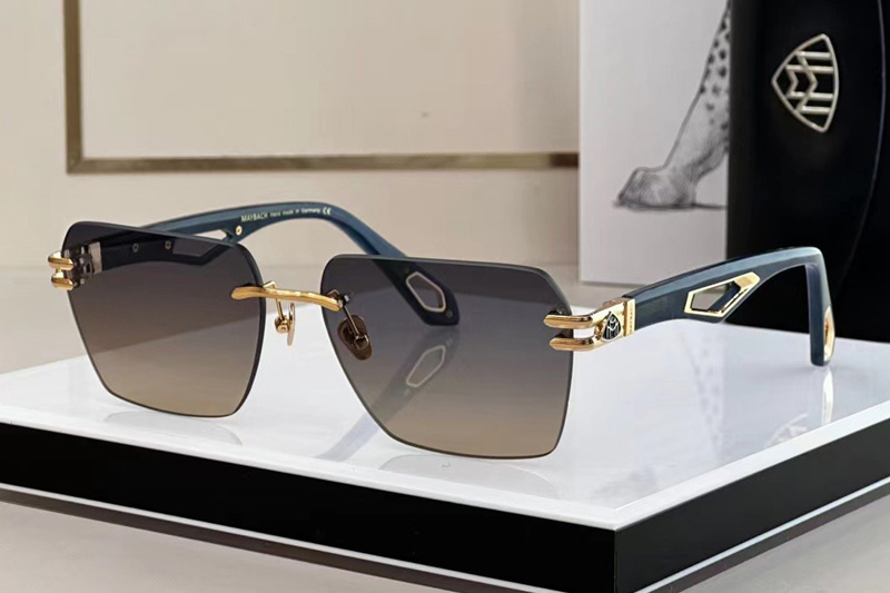 THE WEBEN II Sunglasses In Gold Blue Gradient Grey