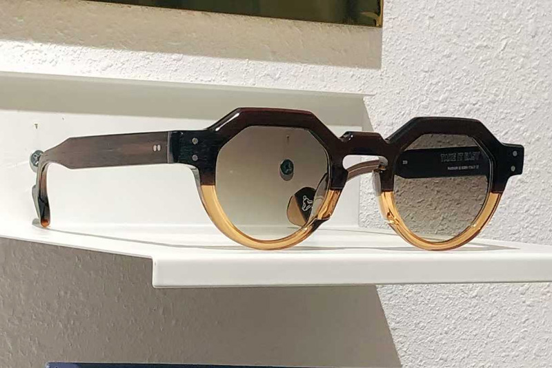 Take It Easy Sunglasses Coffee Yellow Gradient Brown